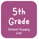 5th Grade School Supply List Lightbox